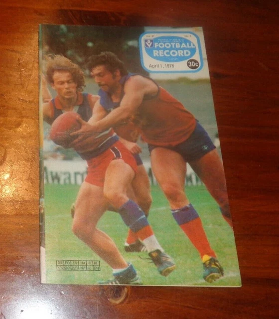 1978 VFL FOOTBALL Record Richmond v Carlton 12.95 PicClick AU