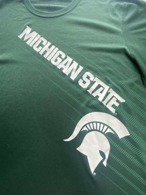 Men’s Nike Michigan State Spartans Dri-Fit Shirt Green White 23546X Size XL