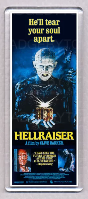 HELLRAISER movie poster LARGE 'WIDE' FRIDGE MAGNET - HORROR CLASSIC!