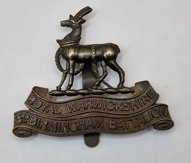 WW1 British Army Cap Badge 16th Battalion Royal Warwickshire 3rd Birmingham Pal