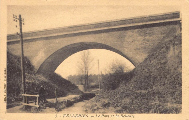 Carte Postale Ancienne Dept 59 Nord - Felleries le Pont et la Belleuse