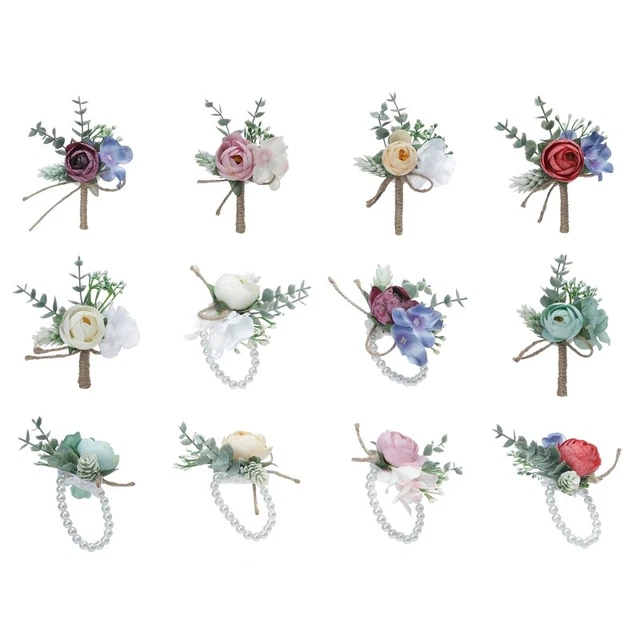 Braccialetto Simulazione Fiore Rosa Spilla Floreale Artificiale Fiori