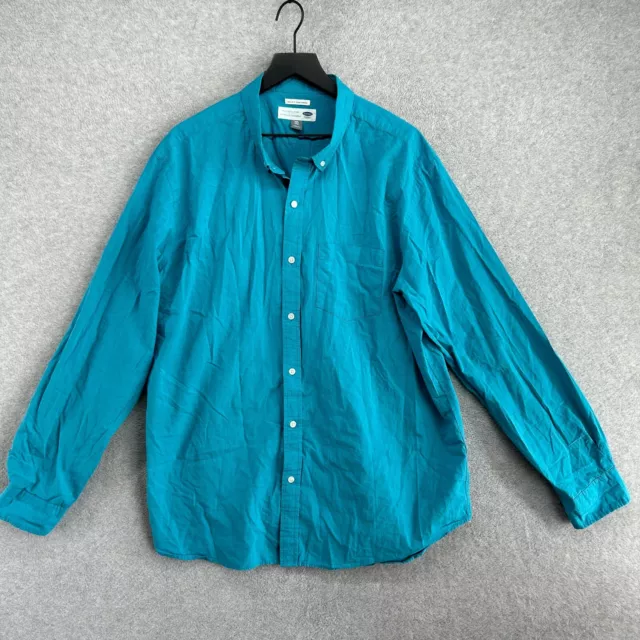 Old Navy Shirt Mens Size XXL Blue Long Sleeve Button Up Classic Fit Cotton