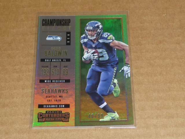 2017 Panini Contenders DOUG BALDWIN CHAMPIONSHIP SEAHAWKS /99 J7477