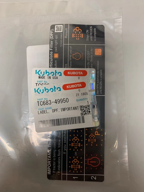 kubota decals stickers OEM TC683-49950