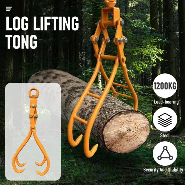 Clearance 28"/36" 4 Claw Timber Log Lifting Logging Tongs Grabber Tong 1200KG