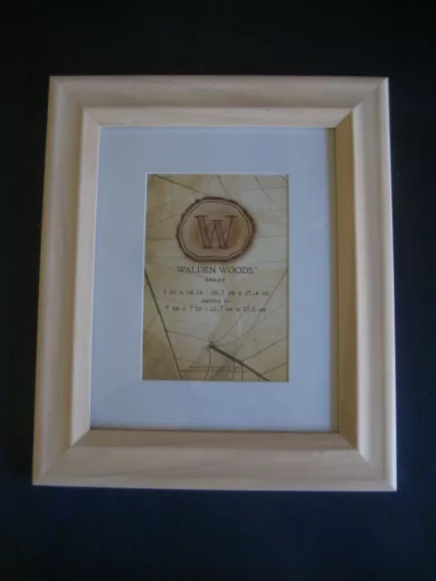 Walden Woods Manor White Washed Wood Picture Frame, 8x10 matted to 5x7 FREE SHIP