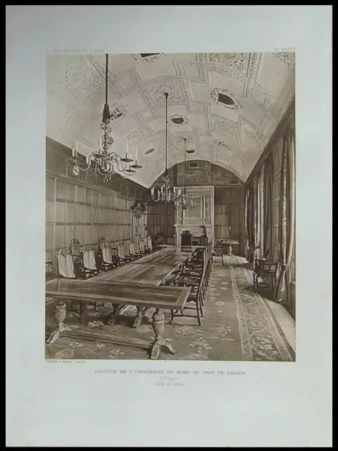 College Universite Bangor -1914 -Planche Architecture- Henry T. Hare, Senat
