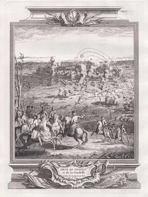 Tournai Siege de 1745 Hainaut Belgique Belgium gravure engraving 1760