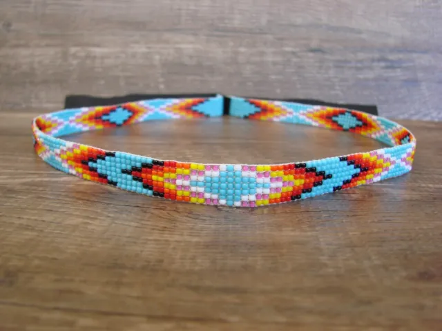 Navajo Indian Hand Beaded 1/2" Hat Band by Cleveland