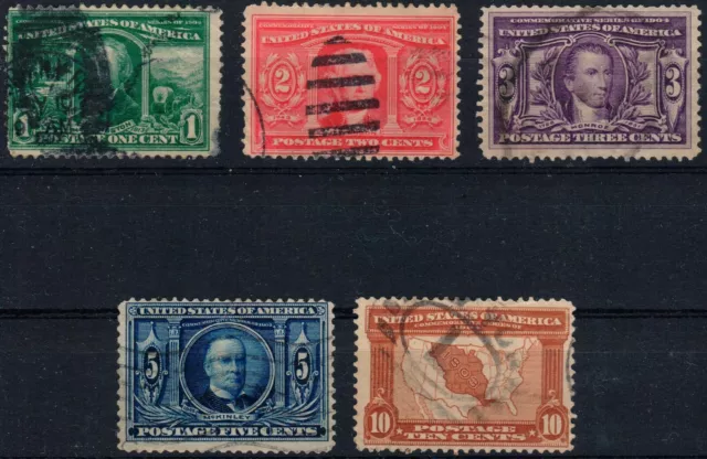 USA 1904 - MiNr. 154 bis 158 gestempelt