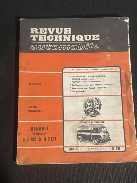 Magazine Revue Technique Automobile N° 302 Juin 1971 Renault Estafette Utilitair