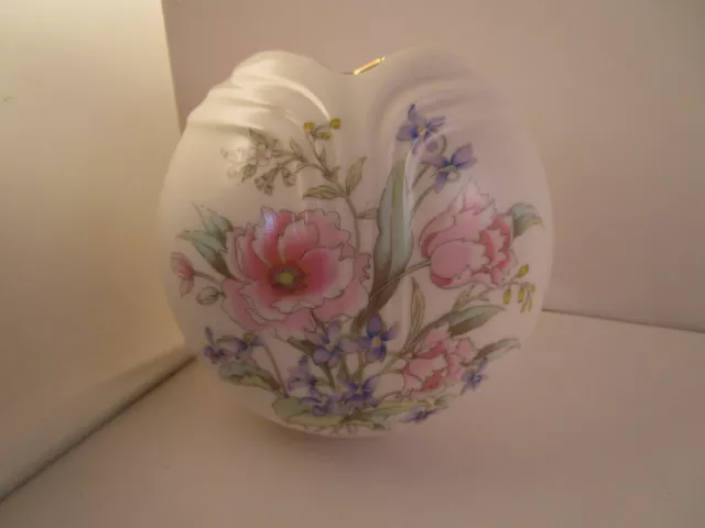 Vintage Made in Japan Fine China Flower Vase Pink Roses Flowers