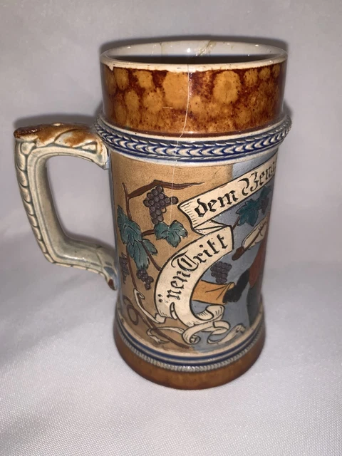 5" inch Ceramic German Stein Beer Mug Imported Germany Colorful Funny image?
