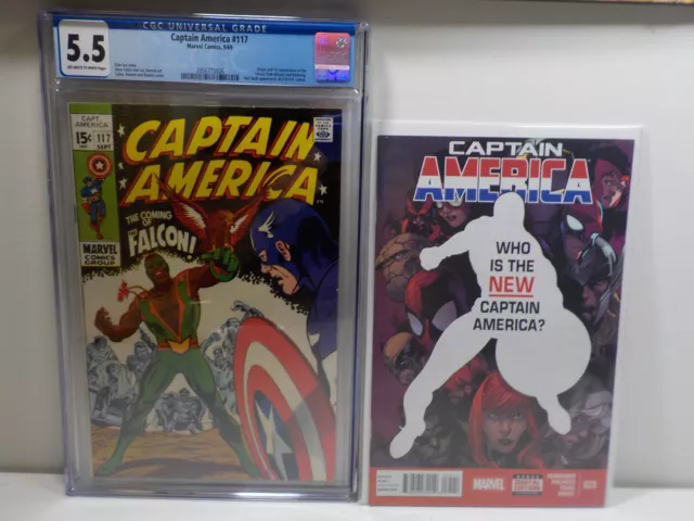 CAPTAIN AMERICA #25 + 117 KEY 1st APPEARANCE THE FALCON CGC 5.5