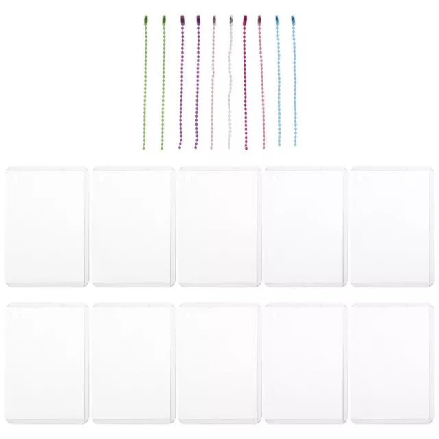 10 Sets Clear Card Holders w/ Chain for Game & Trading Cards