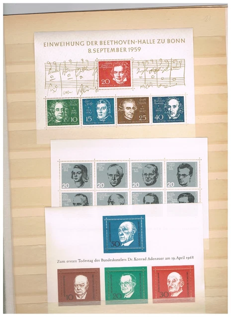 Bund - Blocksammlung - Bogenteile - Heine - postfrisch - Olympia - 4 Seiten