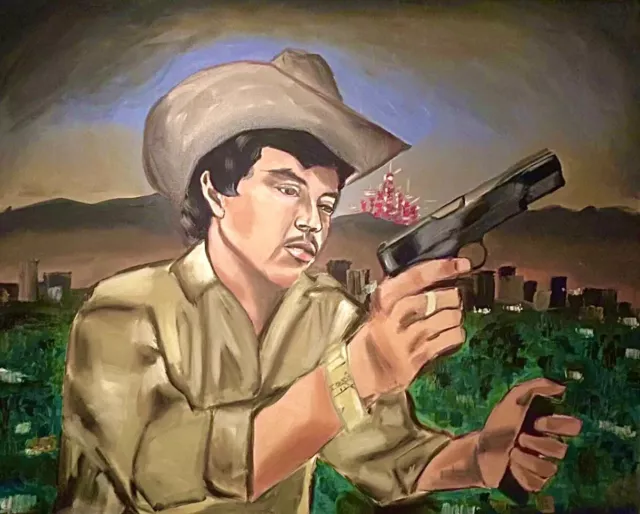 Rare Chalino Sanchez Artwork: Original Large Oil Painting