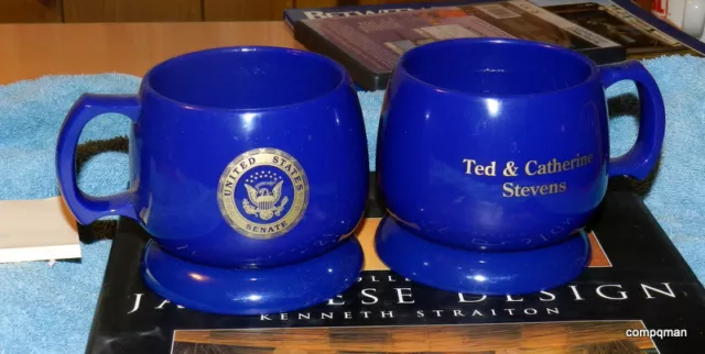 Catherine & Ted Stevens Senator Alaska U.s. Senate Coffee Cups & Coasters