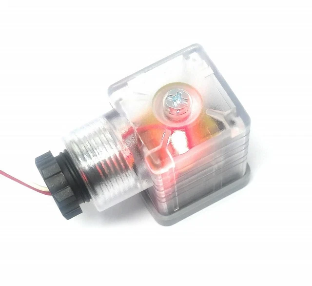 Connettore Luminoso Per Elettrovalvola 3 Contatti Led 12 Volt