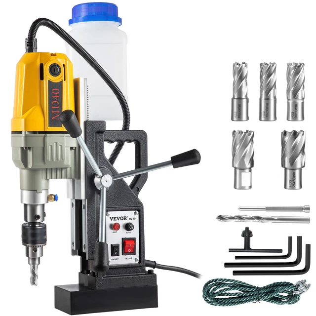Mag Drill Press Electric Magnetic Drill 1100W 1.57" Max Diameter w/ 7Bits