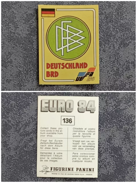 Panini Euro 84 Deustchland Germany Vignette N°136