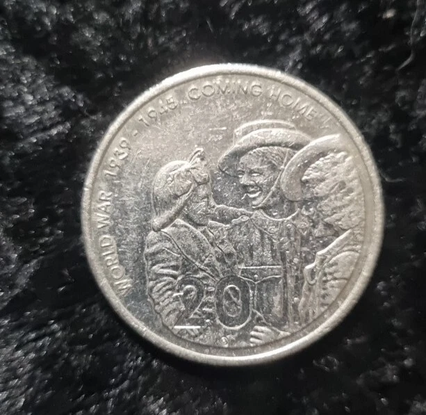 AUSTRALIAN EXTREMELY RARE 20c Cent Coin World War 19391945 Coming Home 2005 (2) EUR 30,38