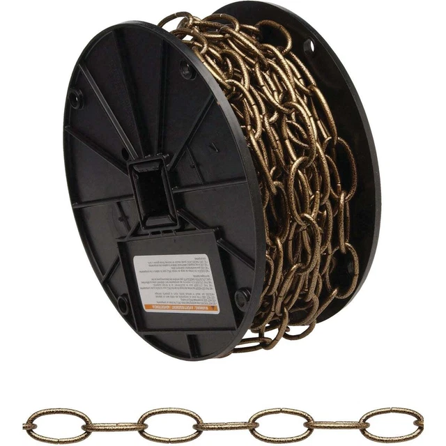 Campbell #10 40 Ft. Antique Brass Finished Metal Craft Chain T0722003N Campbell