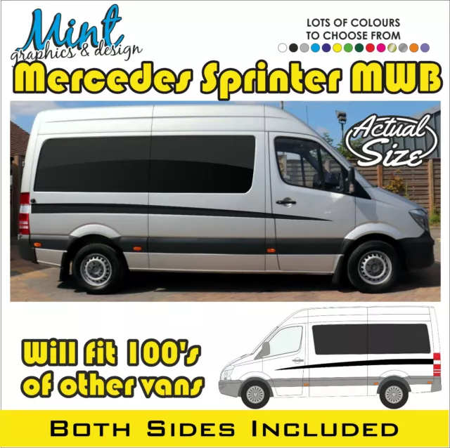 MWB MERCEDES SPRINTER Camper Side Stripes Decals MOTORHOME Van Graphics 056