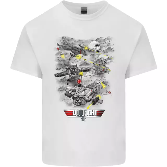 T-shirt top da uomo in cotone Dog Fight Parody Airforce RAF divertente
