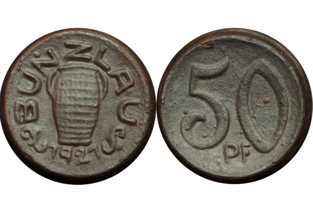 NOTGELD: 50 Pfennig 1921, Scheuch 509a (!). BUNZLAU / SCHLESIEN ⇒ BOLESŁAWIEC.