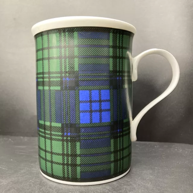 Vintage Crown Trent Black Watch Tartan fine bone china Mug Staffordshire England