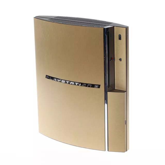 Textured Brushed Gold Metal Effect PlayStation PS3 Fat decal skin  cover wrap