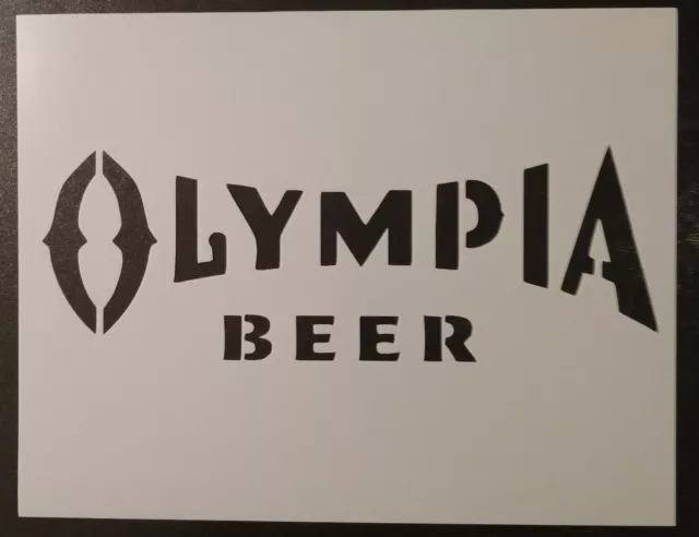 Pochoir personnalisé Olympia Beer 11" x 8,5" LIVRAISON RAPIDE GRATUITE