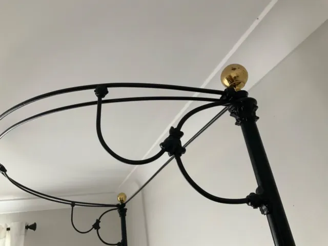 Vintage brass and iron bed with mattress, queen size