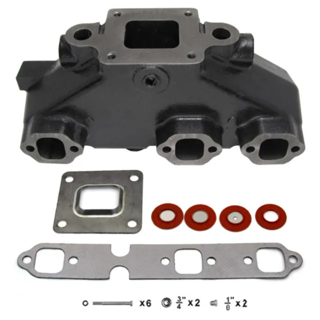 NEW MERCRUISER V6 4.3 4.3L Exhaust Manifold 864612T01 Dry Joint w/ gaskets bolts