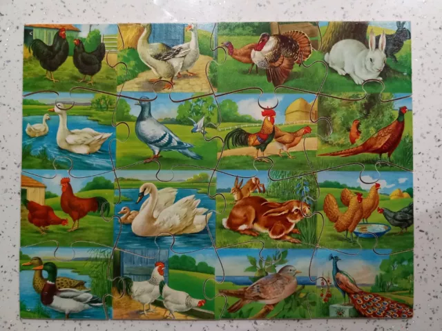 Vintage children's wooden sales puzzles