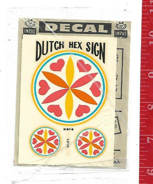 Vintage IMPKO water decal Dutch Hex Signs in original packaging
