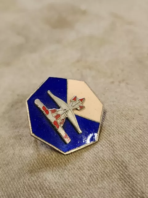 WWII US Army 34th Quartermaster Company Theater Made DUI Crest Pin