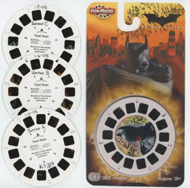 Batman Begins View-Master 3 Factory TEST Reels + Copies of Covers