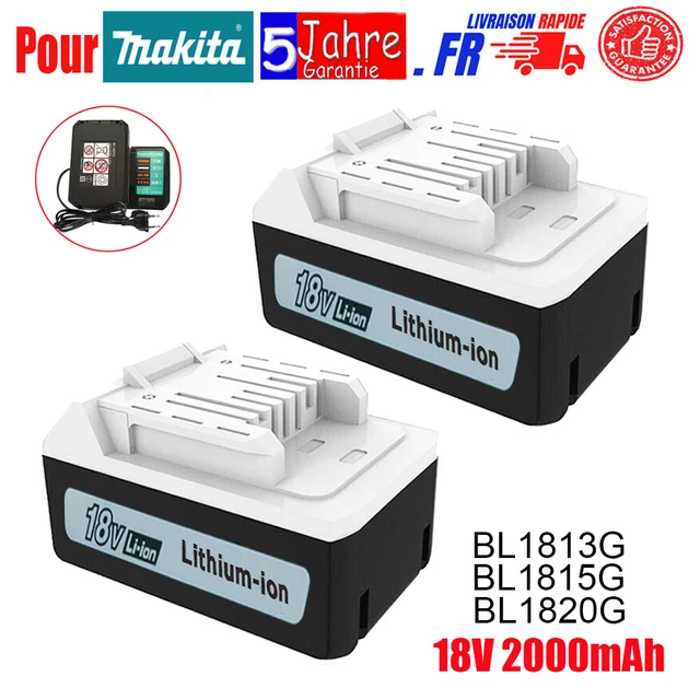 2X 18V 2,0Ah Makita Batterie BL1820G BL1813G 1815G BL1811G Li-ion HP457D DF457D