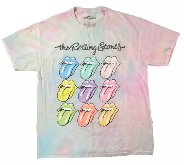 Camiseta Gráfica Grande Para Hombre Para Hombre Grande Arco Iris Corbata Tinte Boca Pastel Arco Iris