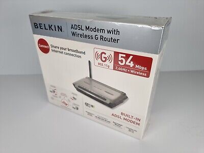 Belkin F5D7632 Router Wireless 802.11b/g 54 MBPS MODEM ROUTER ADSL BT NO PSU 