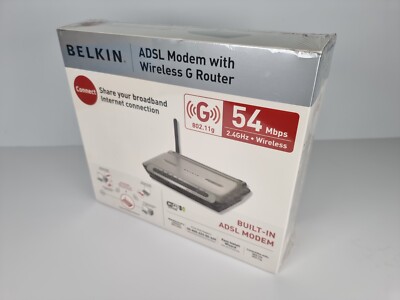 Belkin F5D7632 Router Wireless 802.11b/g 54 MBPS MODEM ROUTER ADSL BT NO PSU 