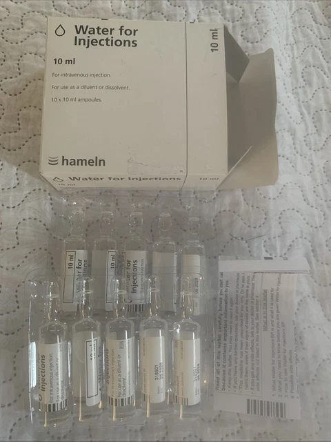 HAMELN WATER FOR Injections Sterile Water 10x10ml Ampoules £26.68 ...