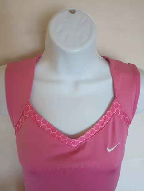 Nike Dri-Fit Womens Medium Pink Sleeveless Workout Vented Back Tank Top Flaw