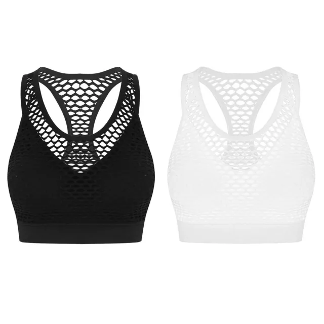 Damen Komfort Klassische Racerback Netz Sport BH Top für Yoga Fitness Training