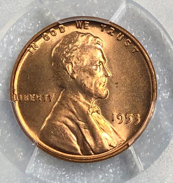 1953 PCGS MS66 RD Lincoln Wheat Cent 1c ~ Lustrous BU Red Gem