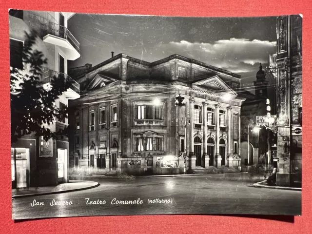 Cartolina - San Severo ( Foggia ) - Teatro Comunale ( Notturno ) - 1964