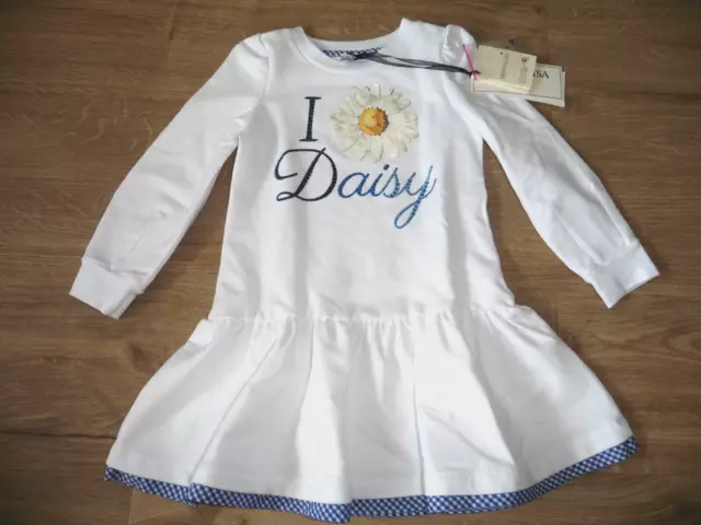 MONNALISA Kleid weiß LA Margerite Daisy 104 4 Jahre Frühling NEU m ETIKETT